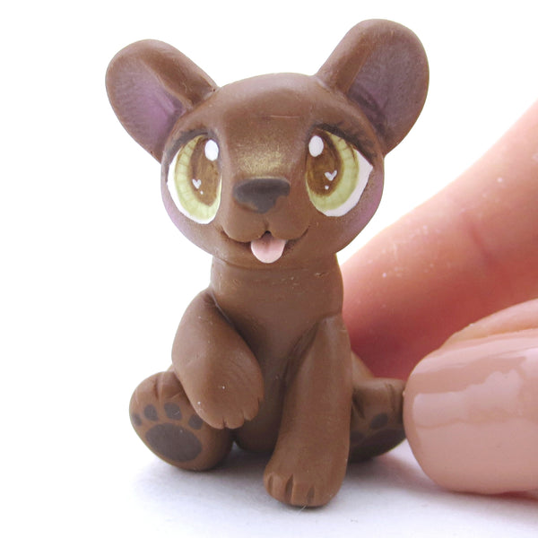 "Milk Chocolate" Baby Bear Figurine - Polymer Clay Fall Animals