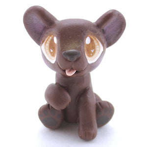"Dark Chocolate" Baby Bear Figurine - Polymer Clay Fall Animals