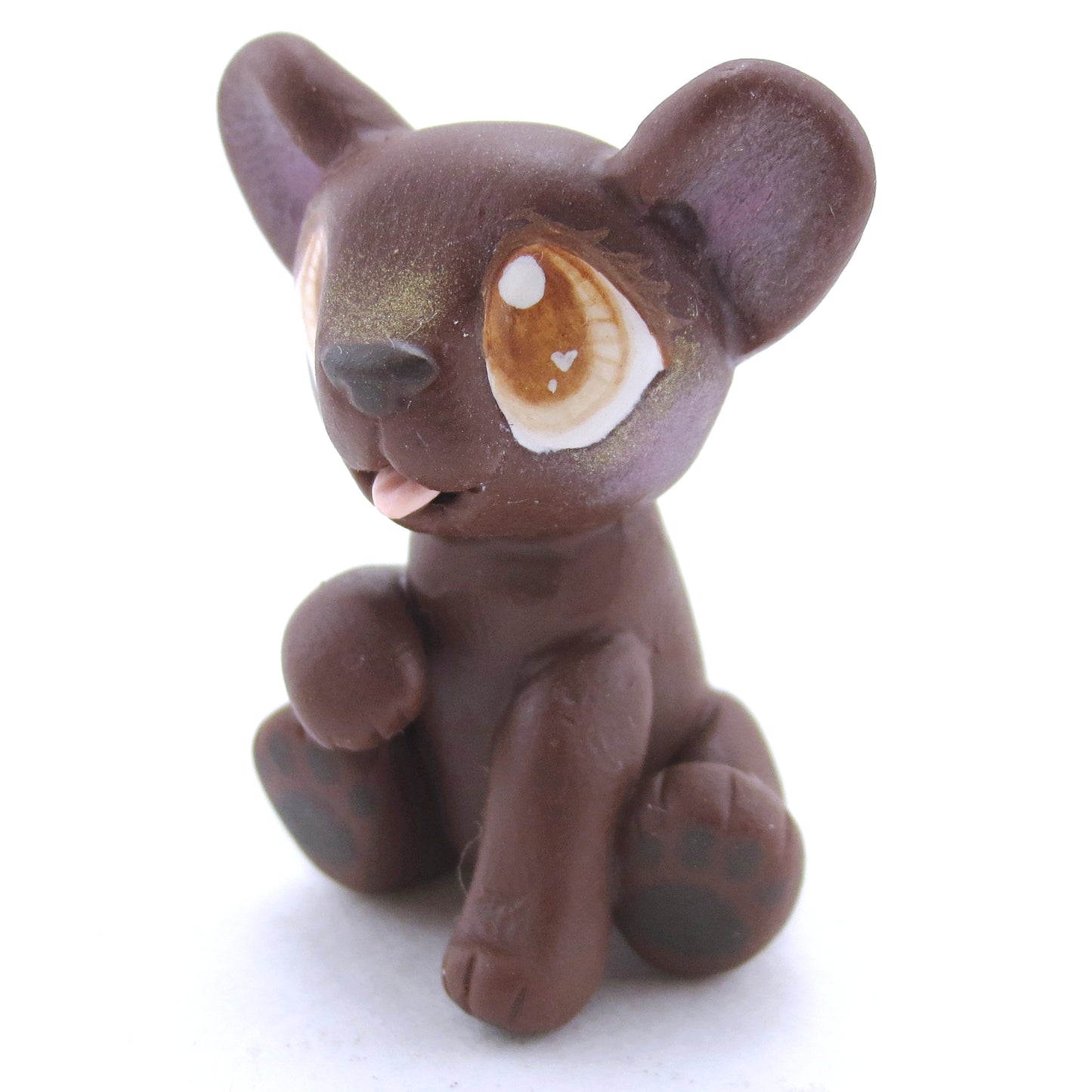 "Dark Chocolate" Baby Bear Figurine - Polymer Clay Fall Animals