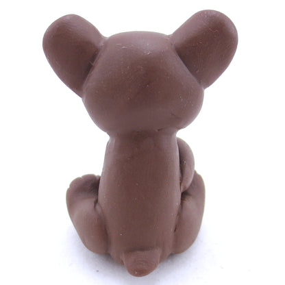 "Dark Chocolate" Baby Bear Figurine - Polymer Clay Fall Animals