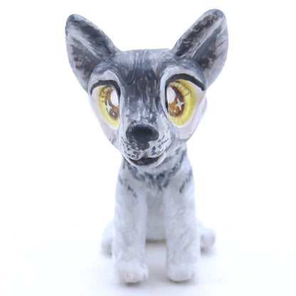 Grey Wolf Figurine - Polymer Clay Fall Animals