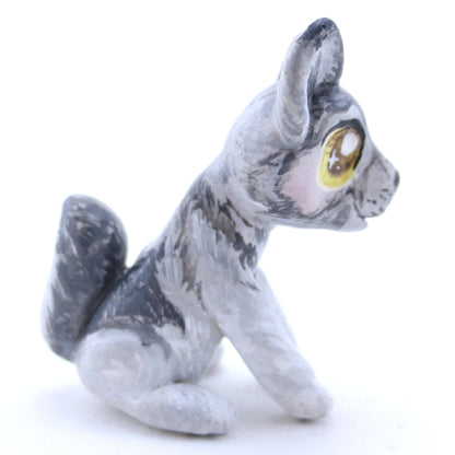 Grey Wolf Figurine - Polymer Clay Fall Animals