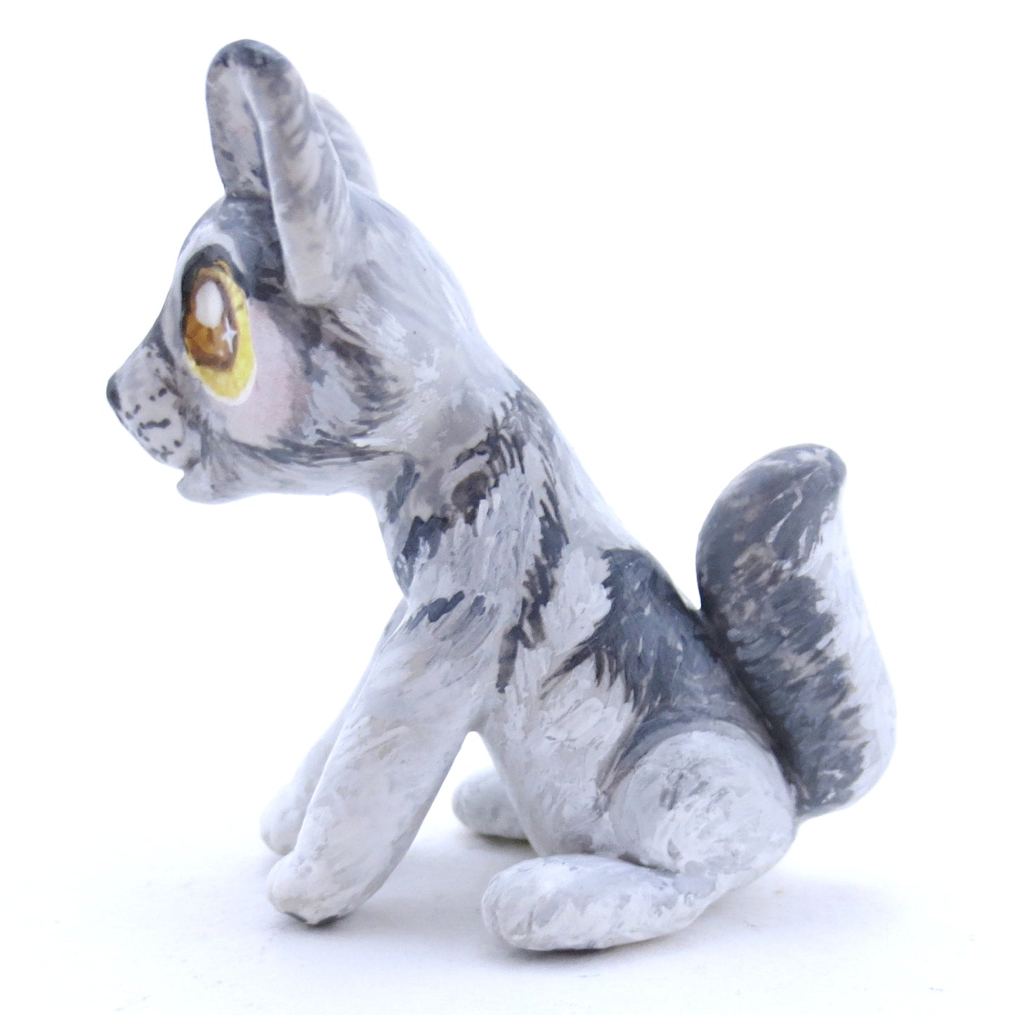 Grey Wolf Figurine - Polymer Clay Fall Animals