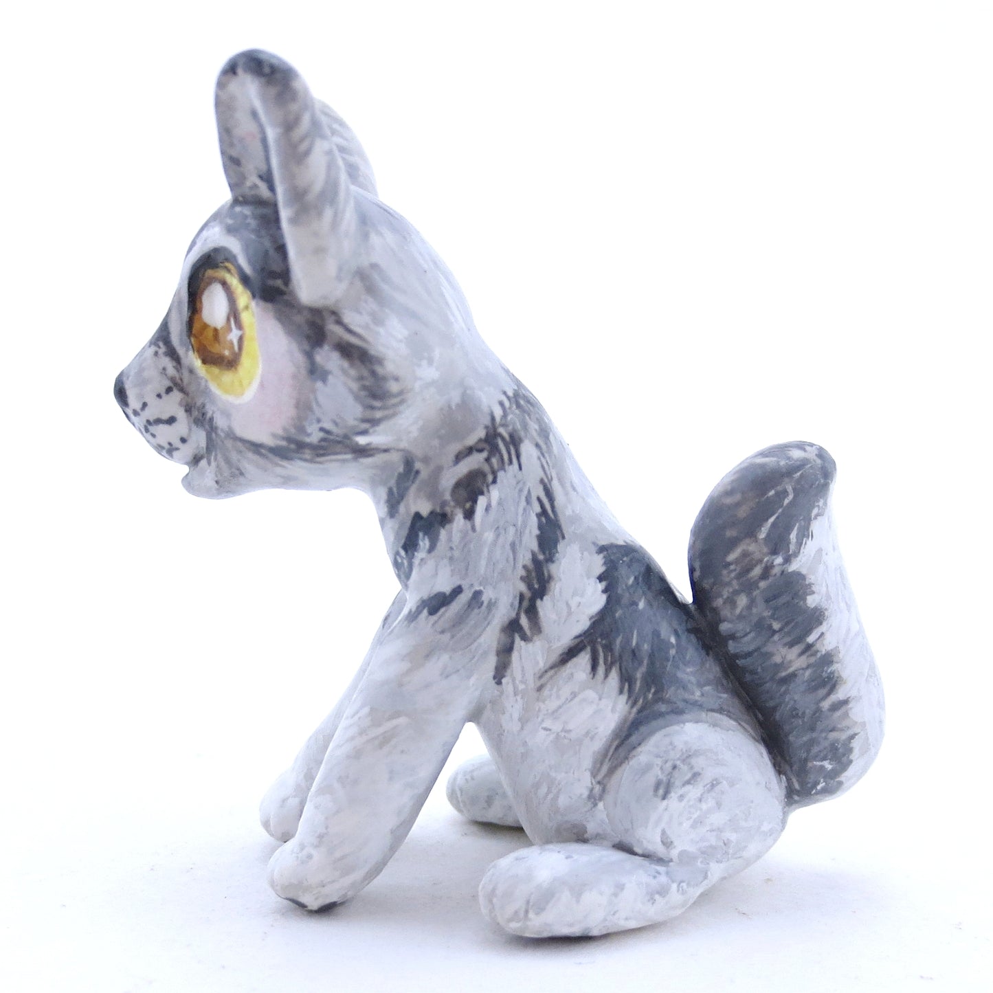 Grey Wolf Figurine - Polymer Clay Fall Animals