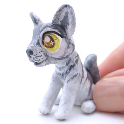 Grey Wolf Figurine - Polymer Clay Fall Animals