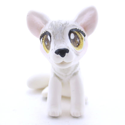 White Wolf Figurine - Polymer Clay Fall Animals