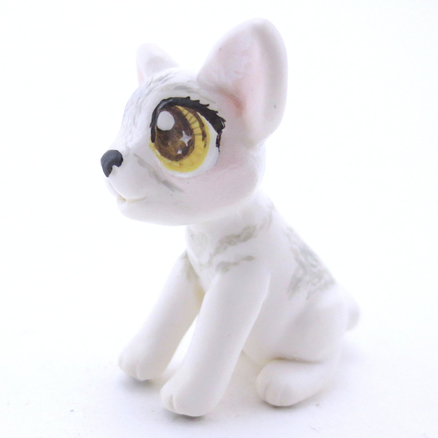 White Wolf Figurine - Polymer Clay Fall Animals