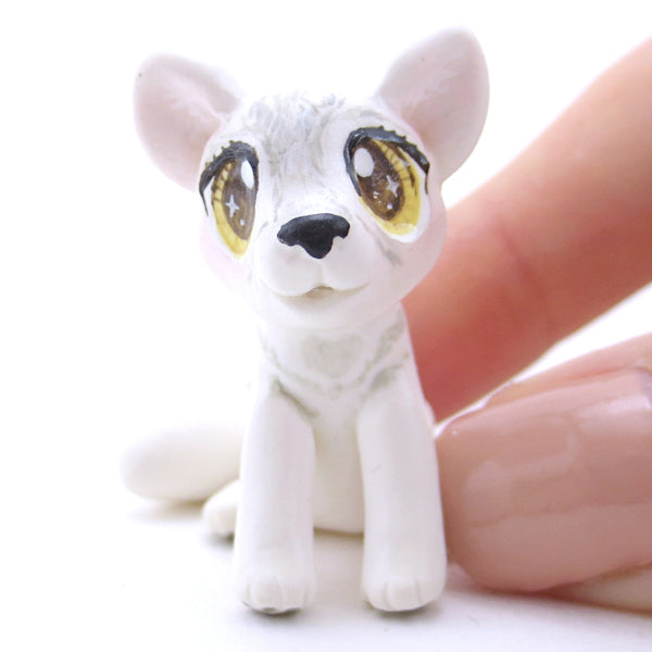 White Wolf Figurine - Polymer Clay Fall Animals
