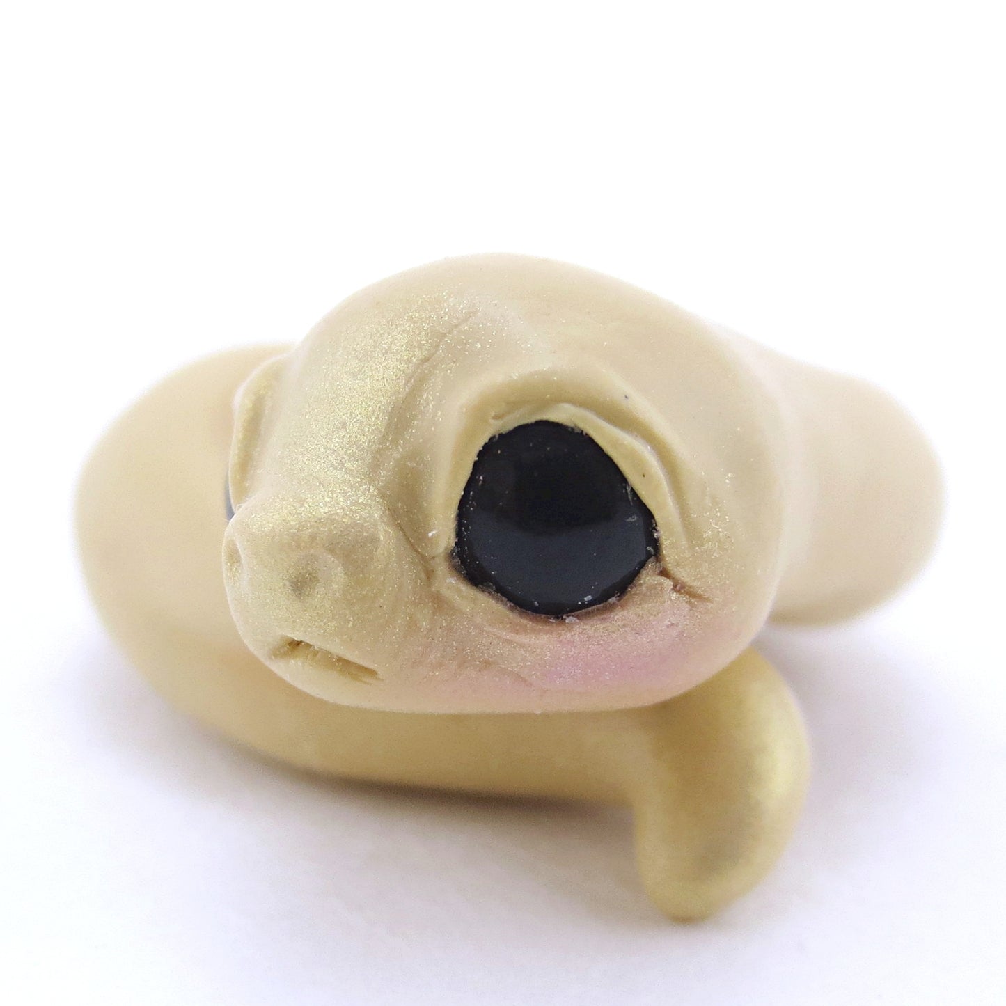 Tan Pumpkin Hugger Snake Figurine - Polymer Clay Fall Animals