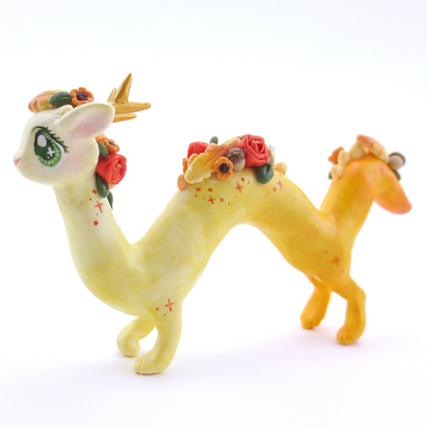 "The Fall Bringer" Noodle Dragon Figurine - Polymer Clay Fall Animals