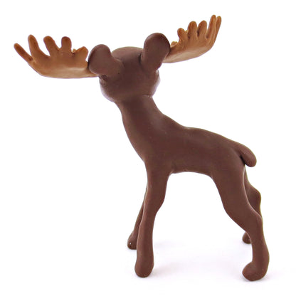 Moose Figurine - Polymer Clay Fall Animals