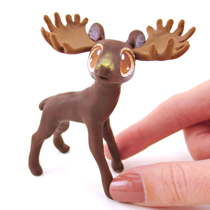 Moose Figurine - Polymer Clay Fall Animals