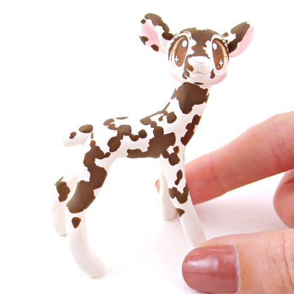 Standing Piebald Deer Figurine - Polymer Clay Fall Animals