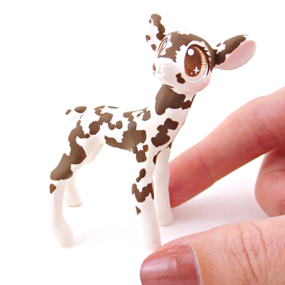 Standing Piebald Deer Figurine - Polymer Clay Fall Animals