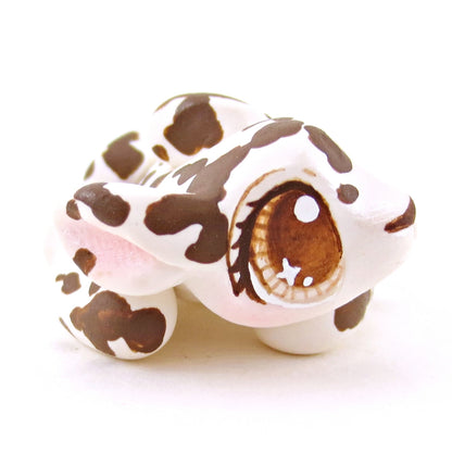 Curled Up Piebald Deer Figurine - Polymer Clay Fall Animals