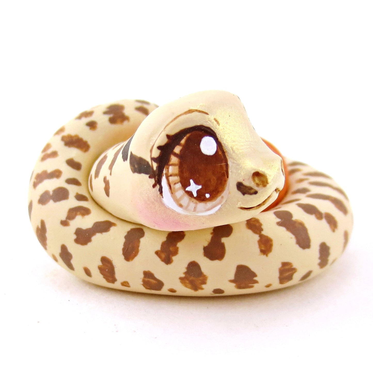 Pumpkin Hugger Gopher Snake Figurine - Polymer Clay Fall Animals