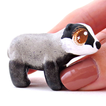 Standing Badger Figurine - Polymer Clay Fall Animals