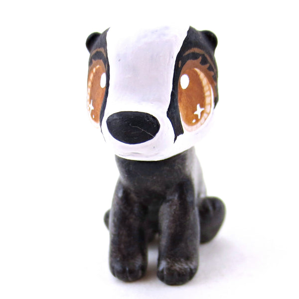 Sitting Badger Figurine - Polymer Clay Fall Animals