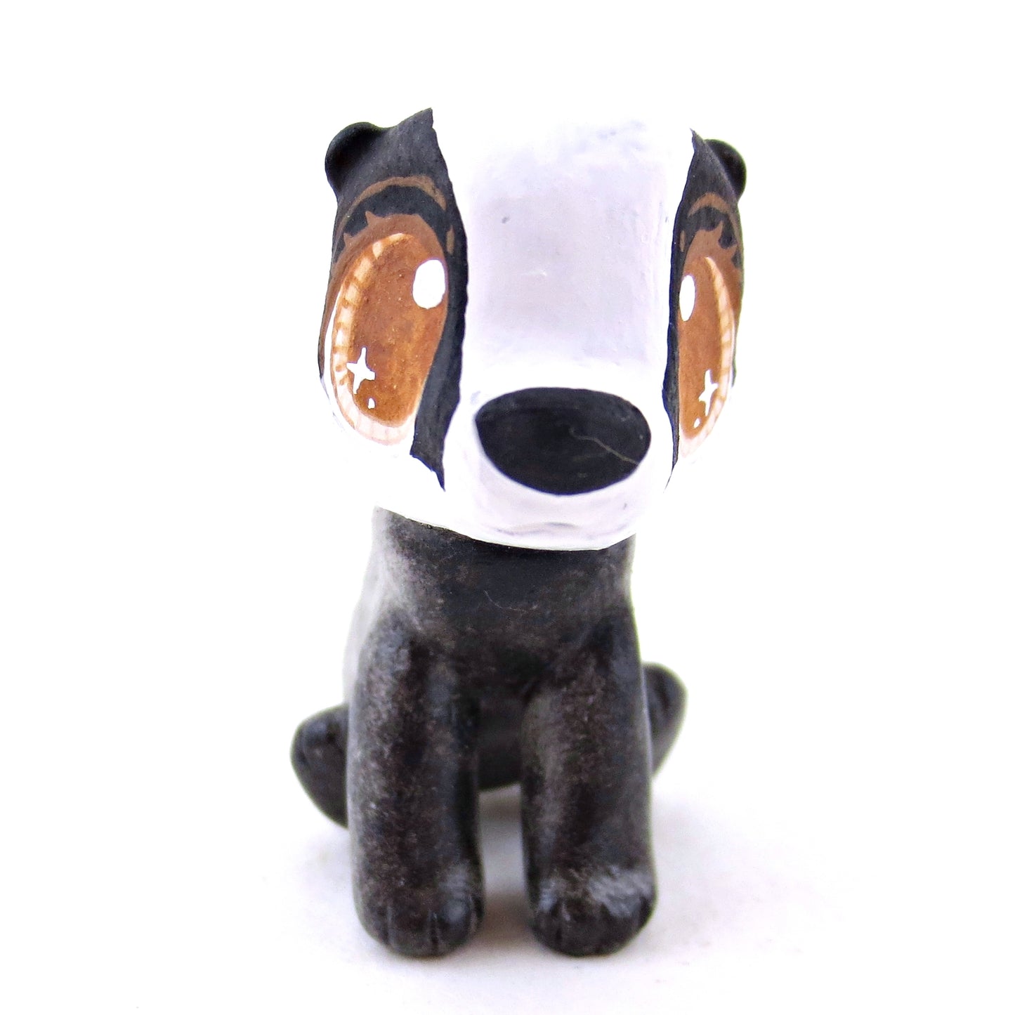 Sitting Badger Figurine - Polymer Clay Fall Animals