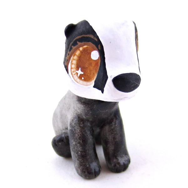 Sitting Badger Figurine - Polymer Clay Fall Animals