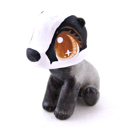 Sitting Badger Figurine - Polymer Clay Fall Animals