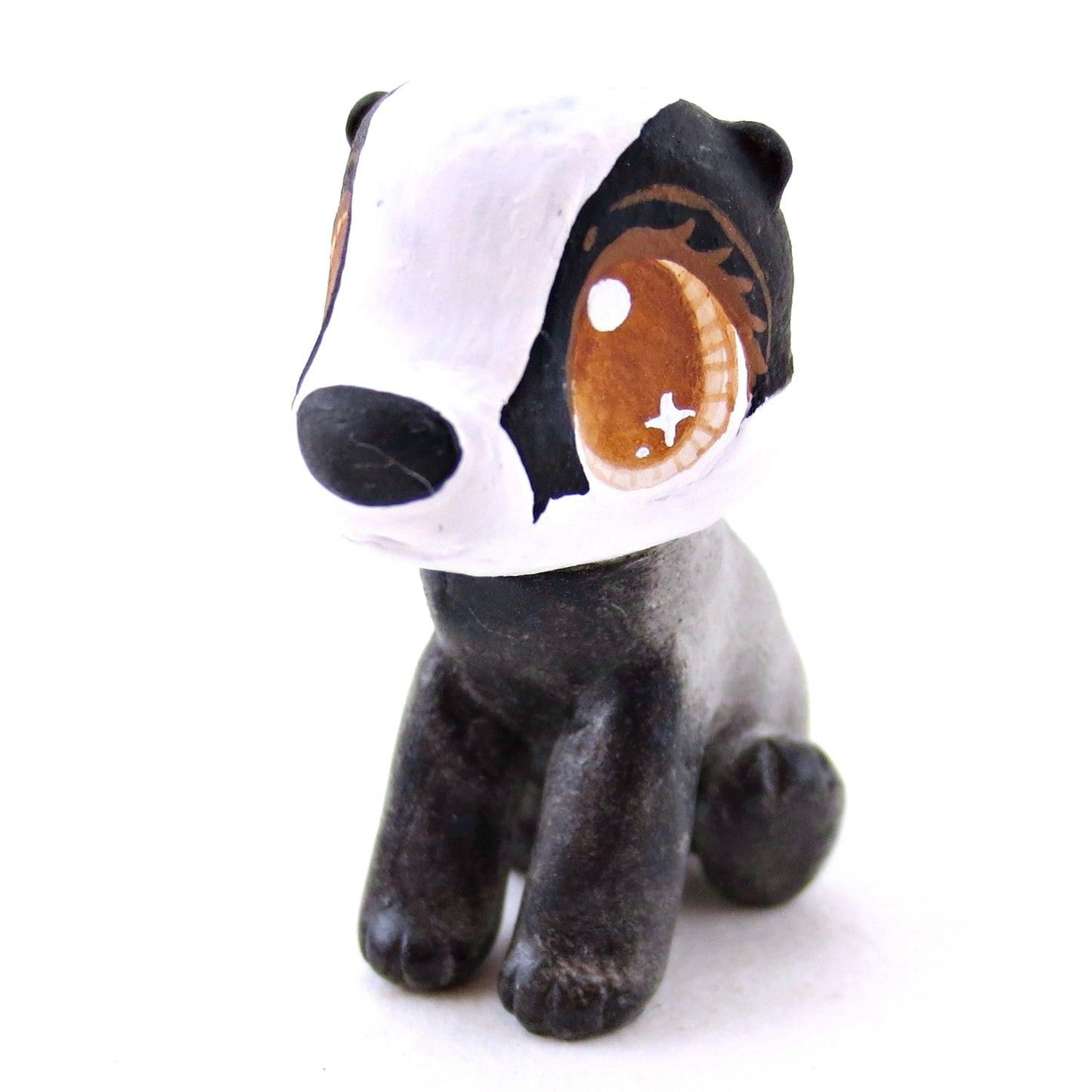 Sitting Badger Figurine - Polymer Clay Fall Animals