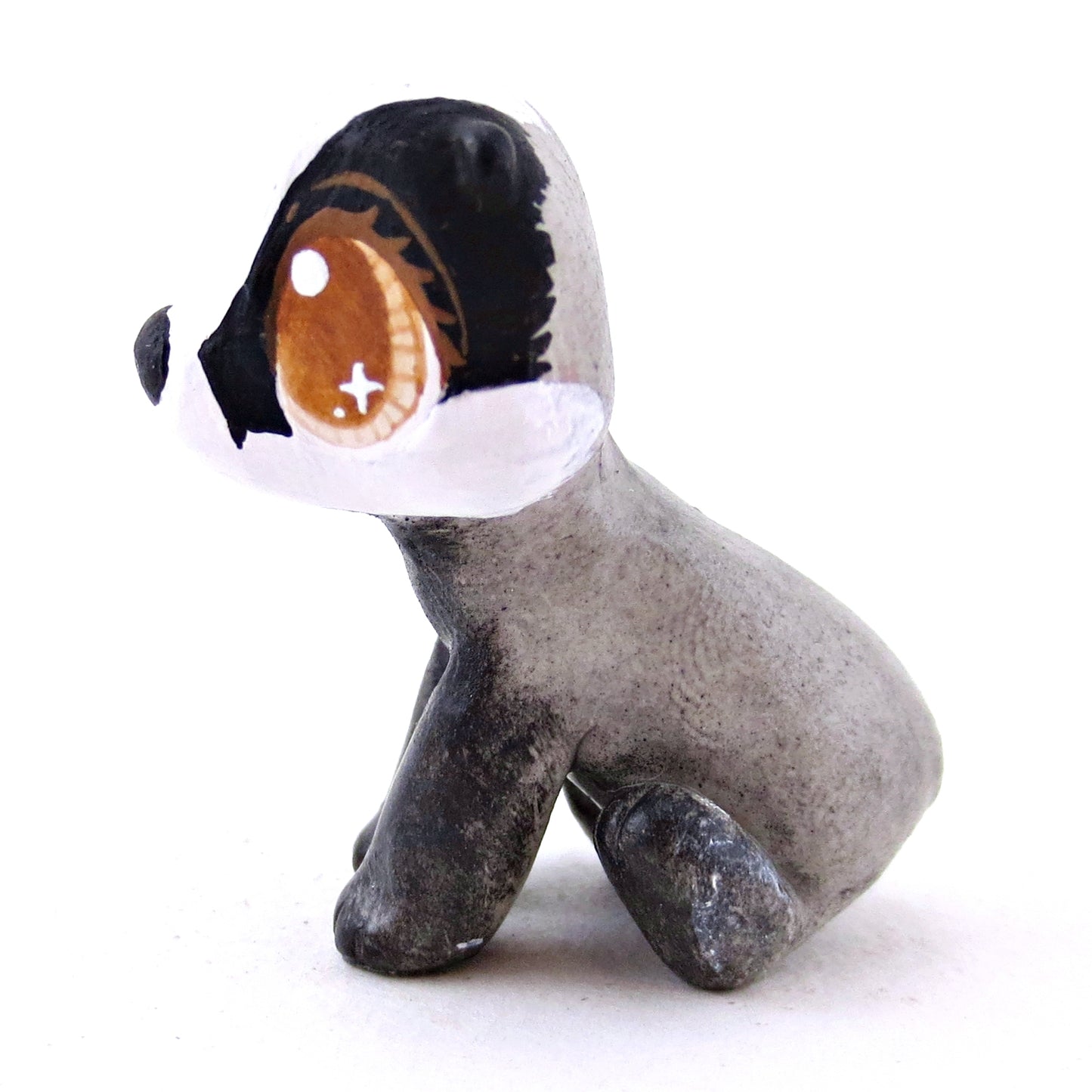 Sitting Badger Figurine - Polymer Clay Fall Animals