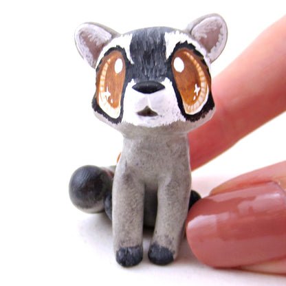 Raccoon Figurine - Polymer Clay Fall Animals