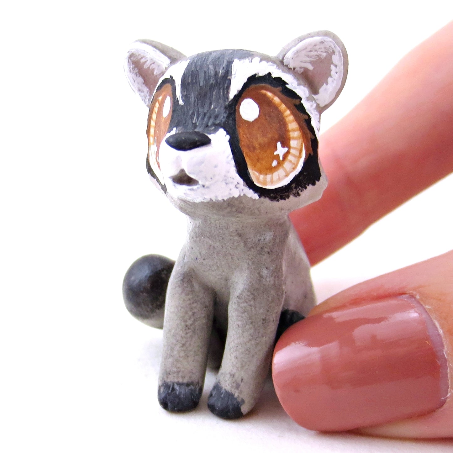 Raccoon Figurine - Polymer Clay Fall Animals