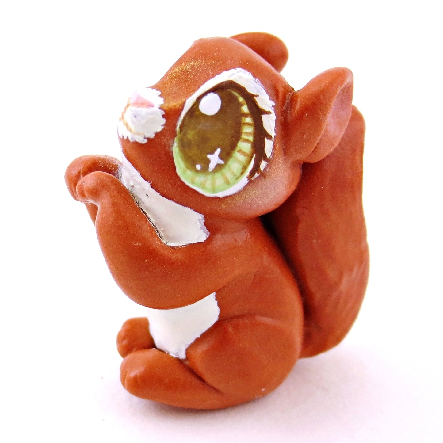 Hazed-Eyed Red Squirrel Figurine - Polymer Clay Fall Animals