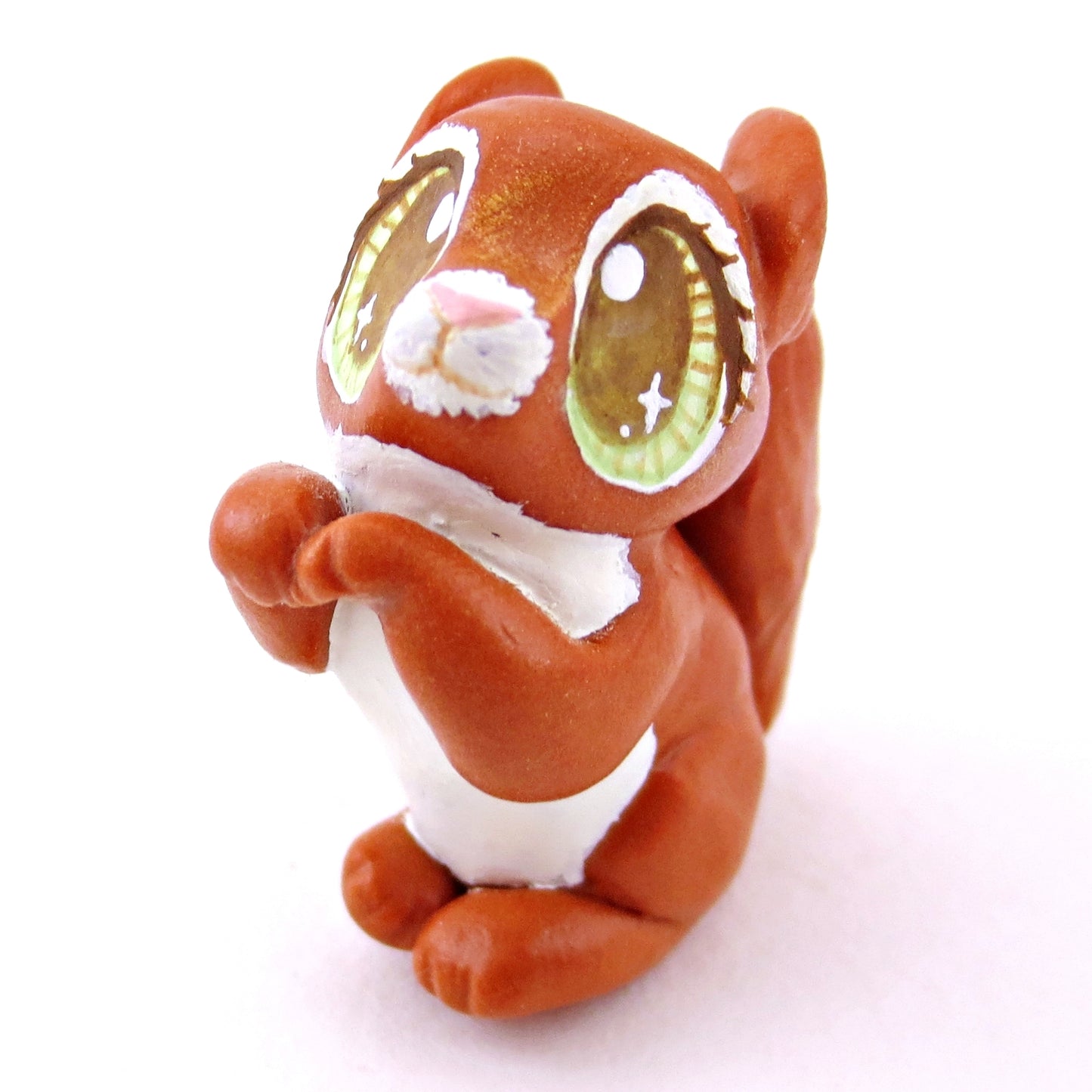 Hazed-Eyed Red Squirrel Figurine - Polymer Clay Fall Animals