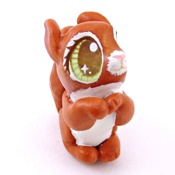 Hazed-Eyed Red Squirrel Figurine - Polymer Clay Fall Animals