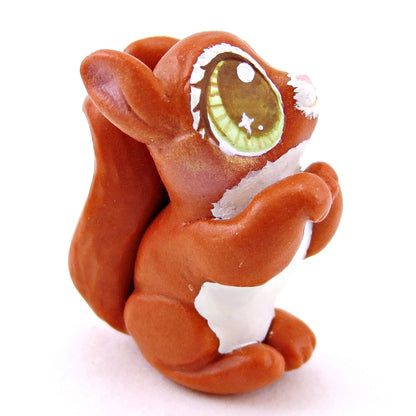 Hazed-Eyed Red Squirrel Figurine - Polymer Clay Fall Animals