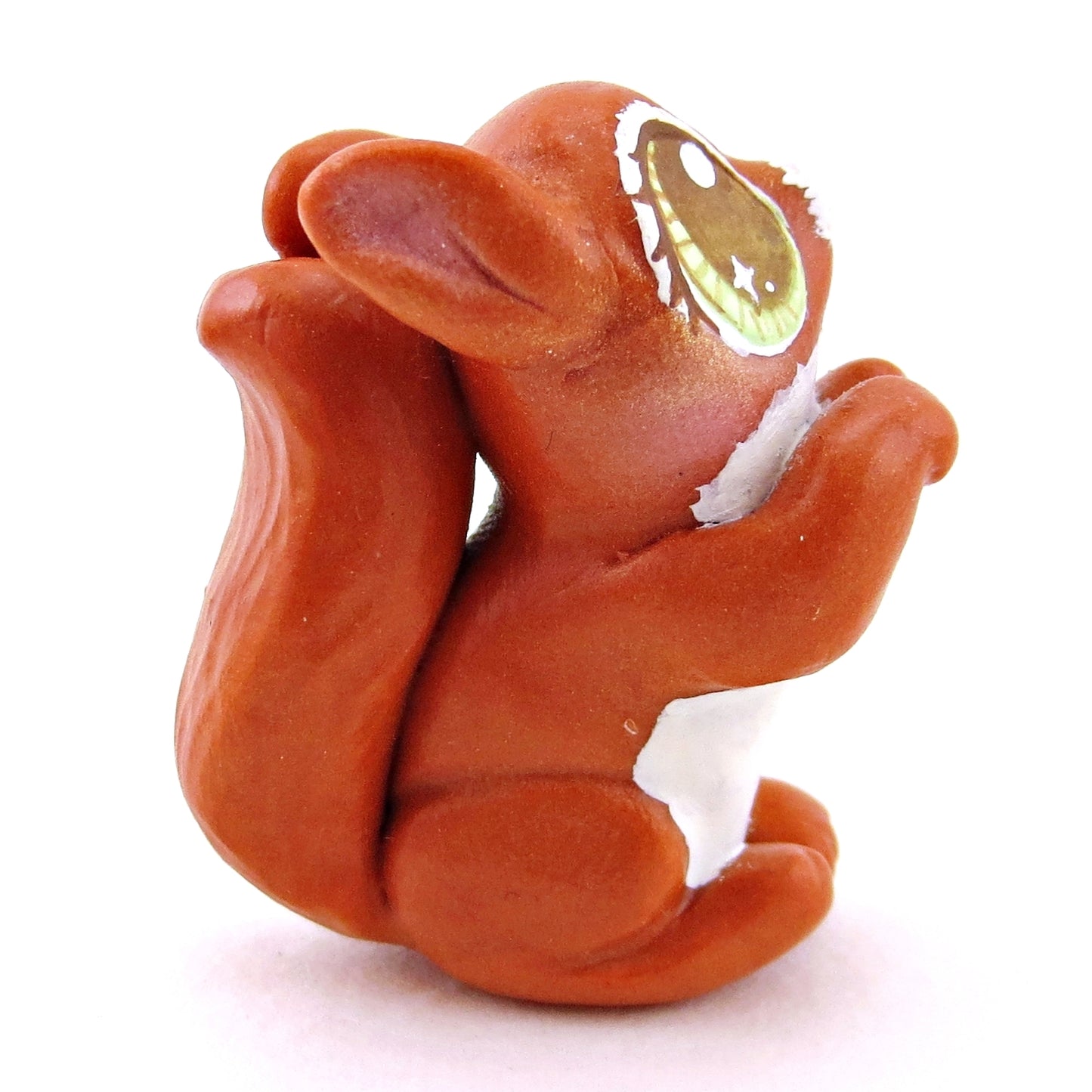 Hazed-Eyed Red Squirrel Figurine - Polymer Clay Fall Animals