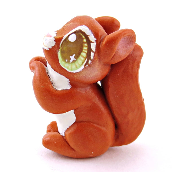 Hazed-Eyed Red Squirrel Figurine - Polymer Clay Fall Animals