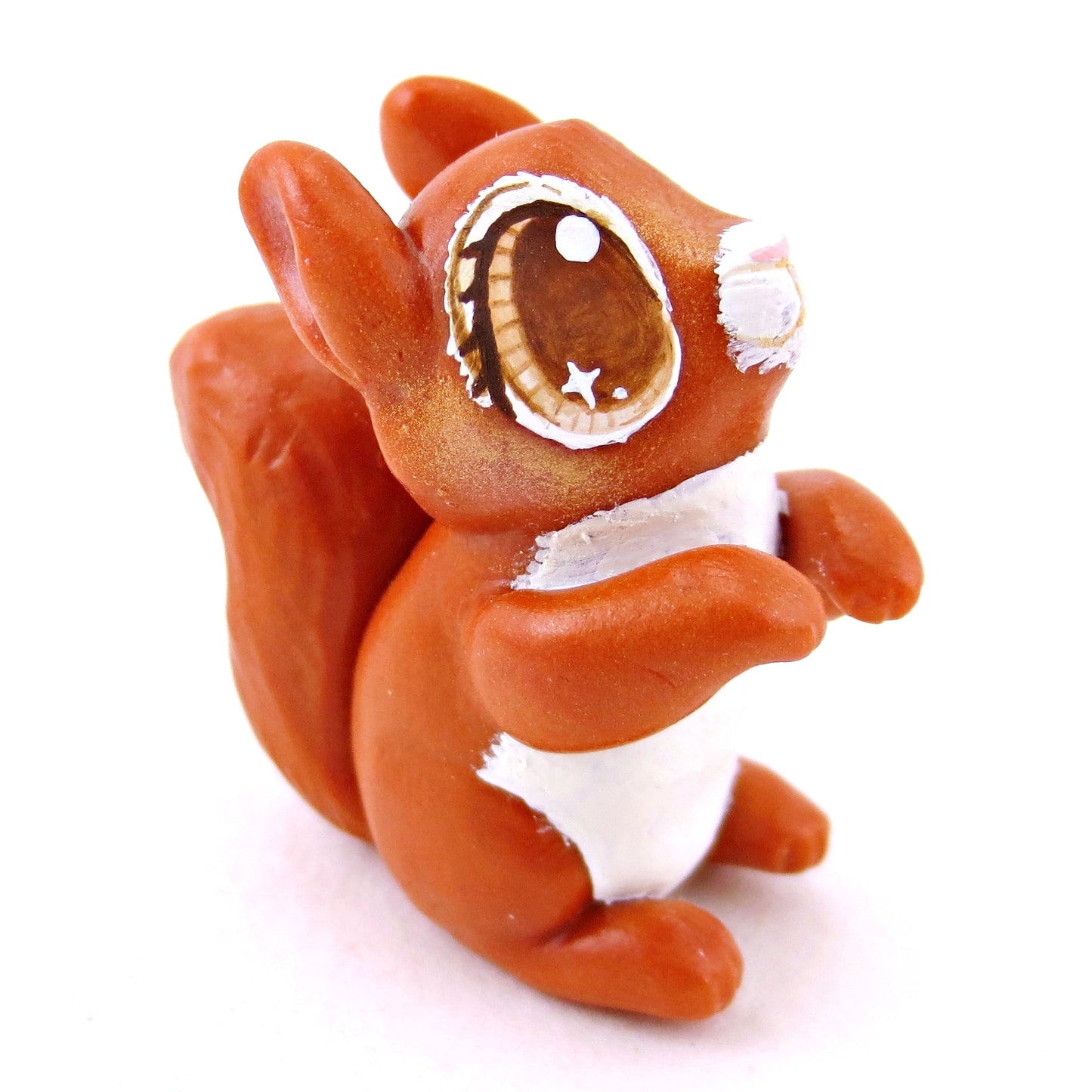 Brown-Eyed Red Squirrel Figurine - Polymer Clay Fall Animals