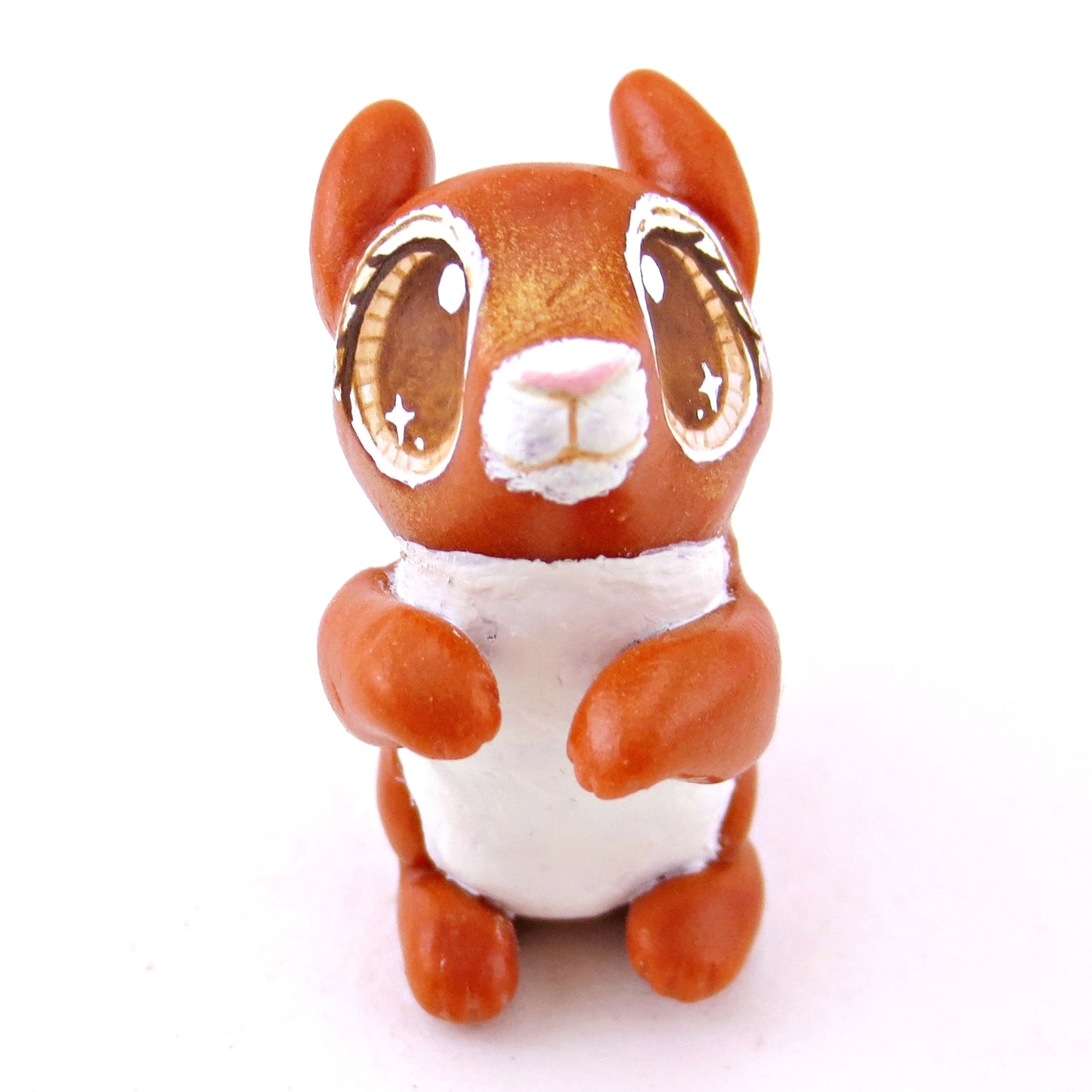 Brown-Eyed Red Squirrel Figurine - Polymer Clay Fall Animals