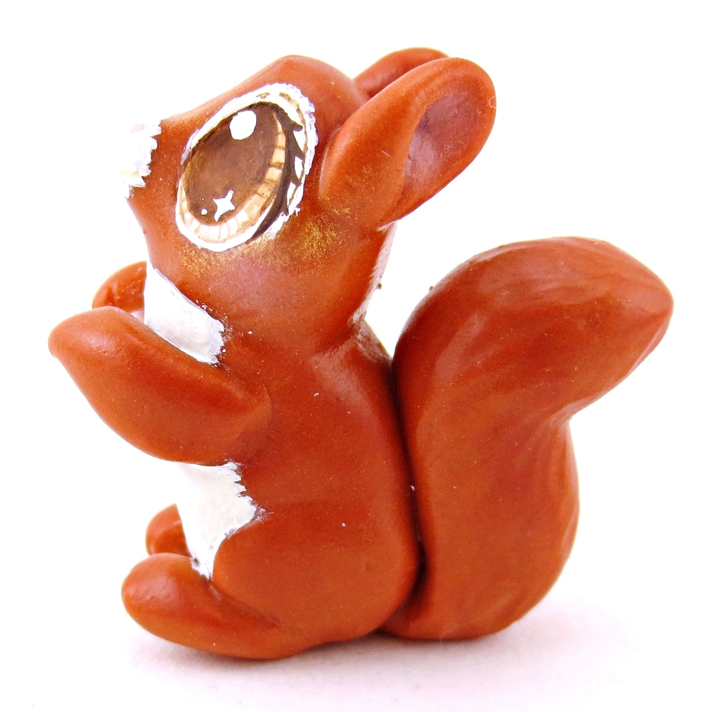 Brown-Eyed Red Squirrel Figurine - Polymer Clay Fall Animals