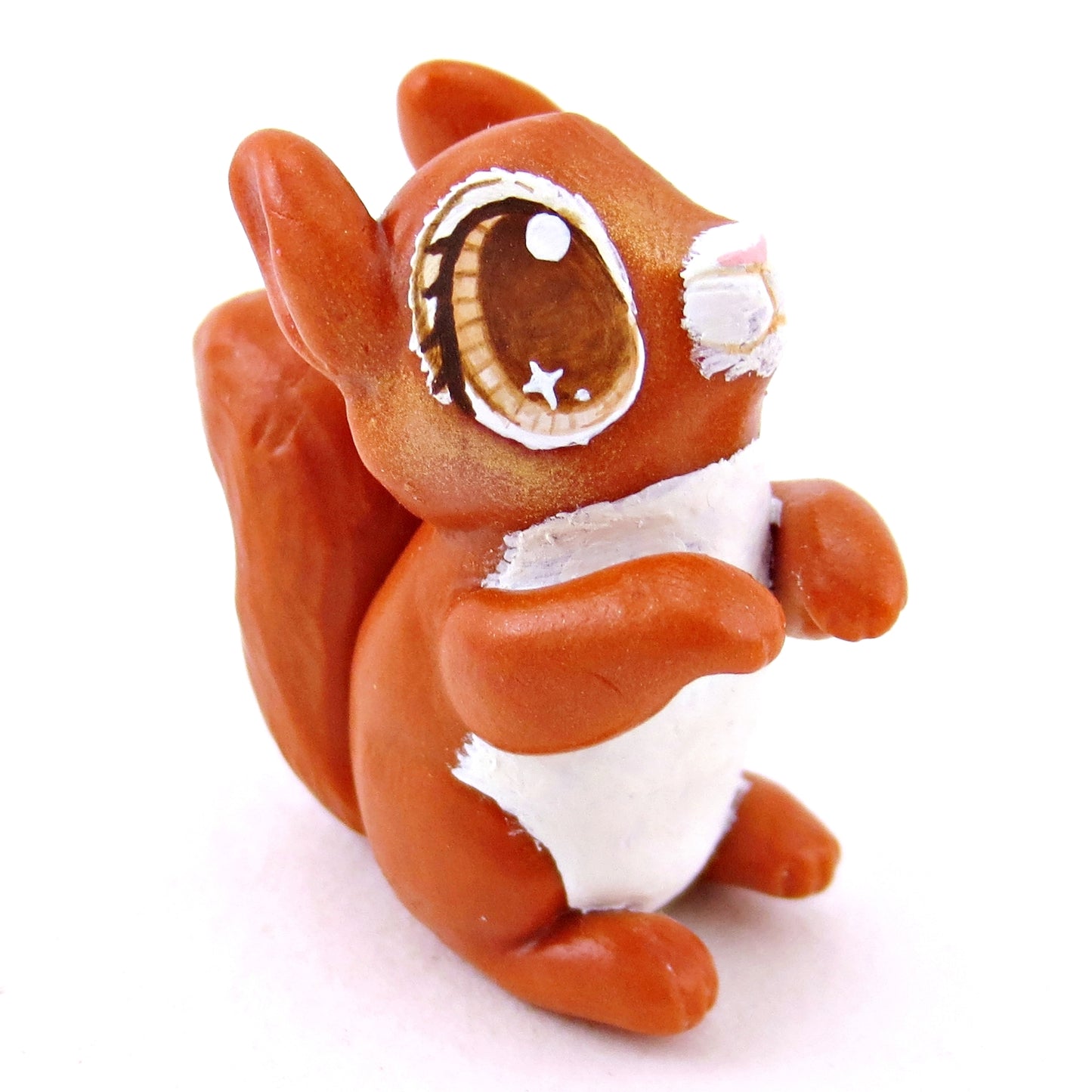 Brown-Eyed Red Squirrel Figurine - Polymer Clay Fall Animals