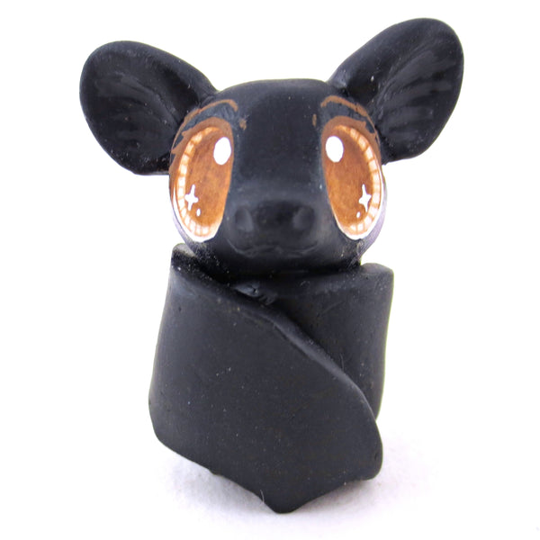 Brown-Eyed Bat Figurine - Polymer Clay Fall Animals