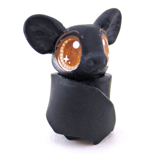 Brown-Eyed Bat Figurine - Polymer Clay Fall Animals