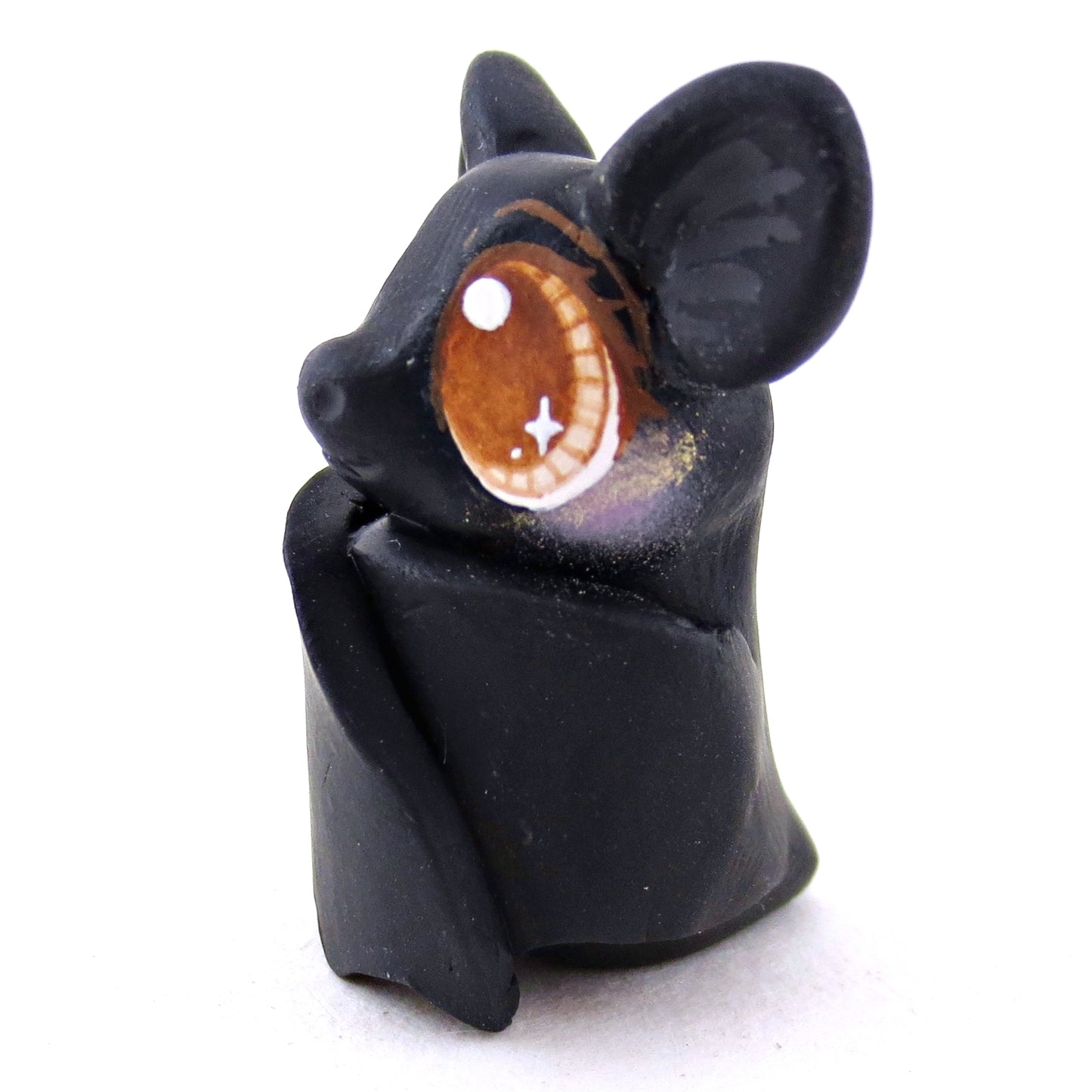 Brown-Eyed Bat Figurine - Polymer Clay Fall Animals