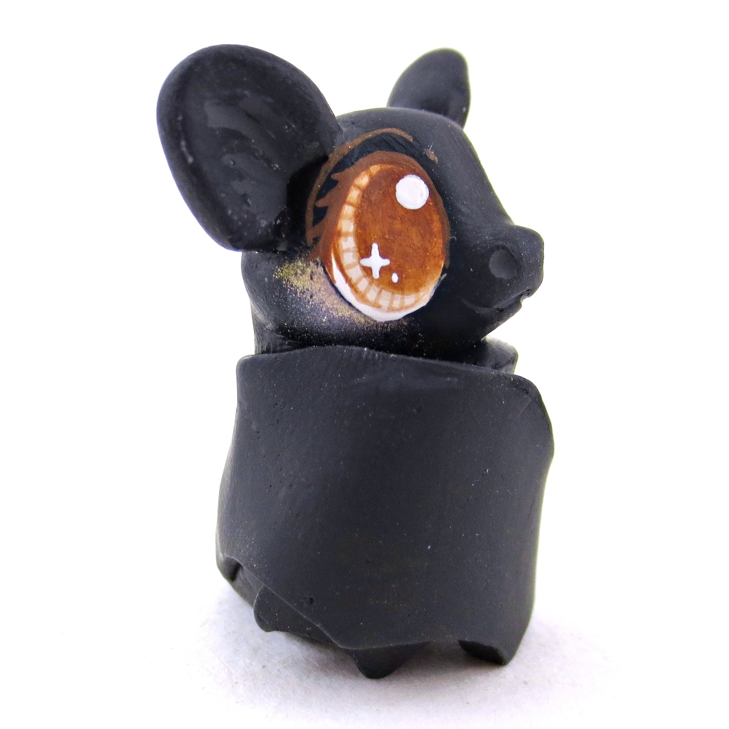 Brown-Eyed Bat Figurine - Polymer Clay Fall Animals