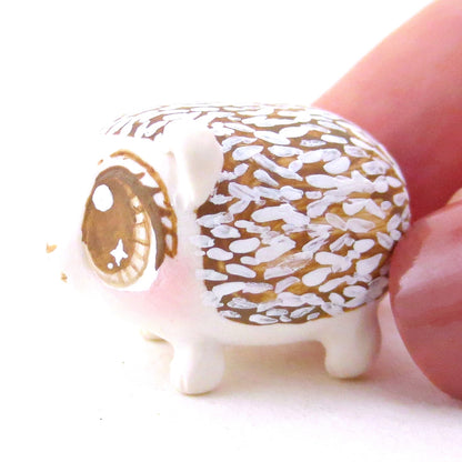 Brown-Eyed Hedgehog Figurine - Polymer Clay Fall Animals