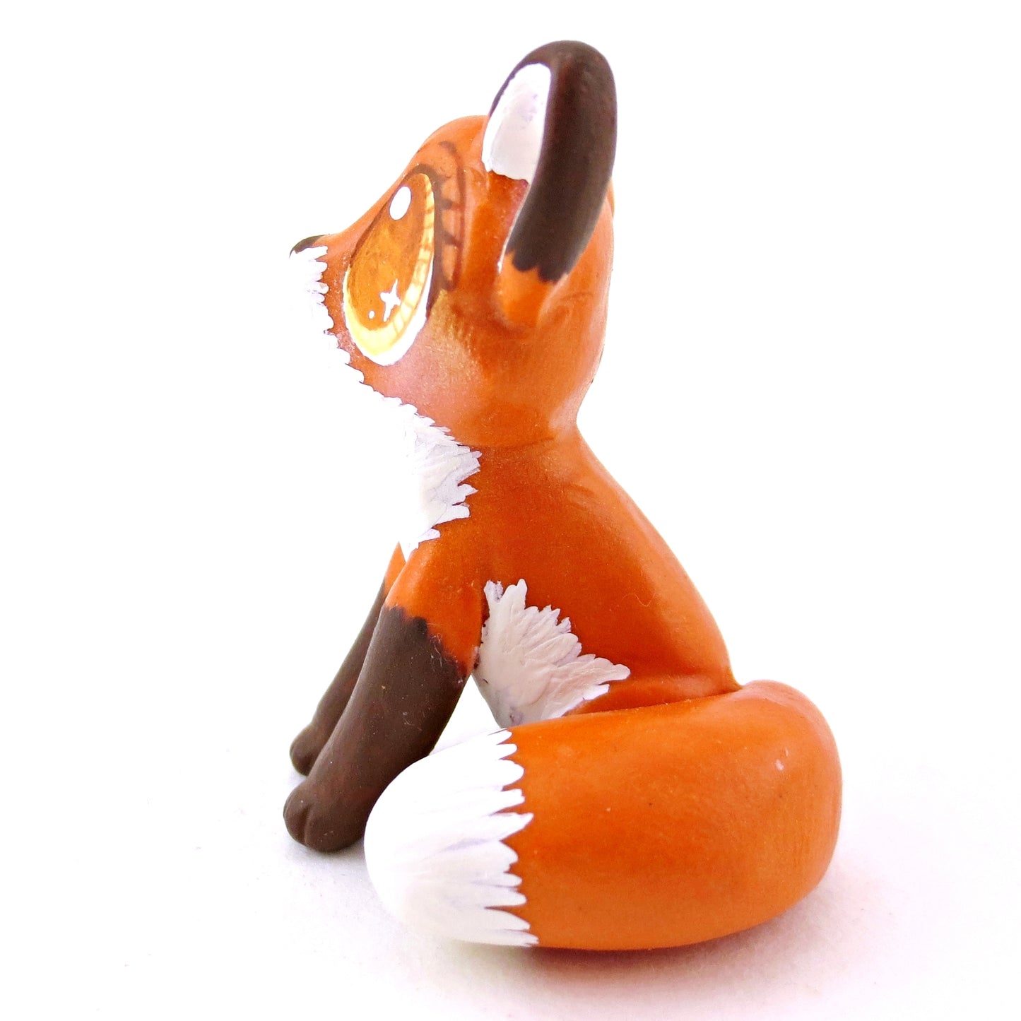 Amber-Eyed Red Fox Figurine - Polymer Clay Fall Animals