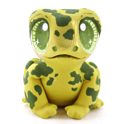 Light Green Spotty Frog Figurine - Polymer Clay Fall Animals