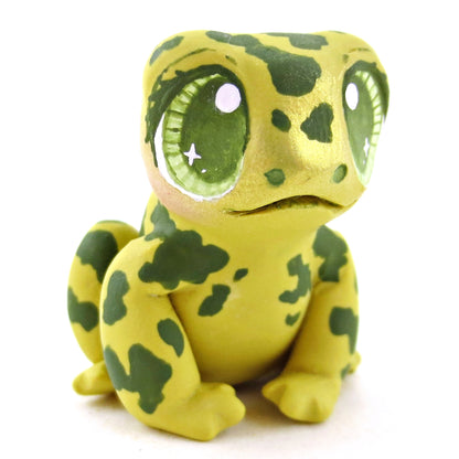 Light Green Spotty Frog Figurine - Polymer Clay Fall Animals