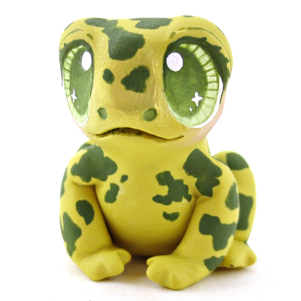 Light Green Spotty Frog Figurine - Polymer Clay Fall Animals