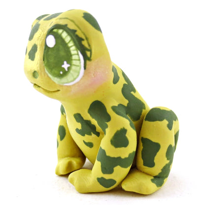 Light Green Spotty Frog Figurine - Polymer Clay Fall Animals