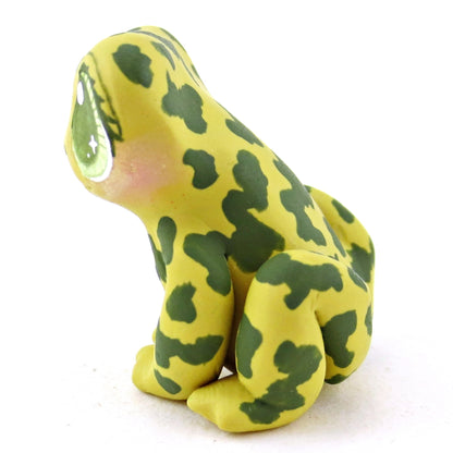 Light Green Spotty Frog Figurine - Polymer Clay Fall Animals